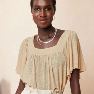 NWT Banana Republic Linen-Blend Top. Size XXS